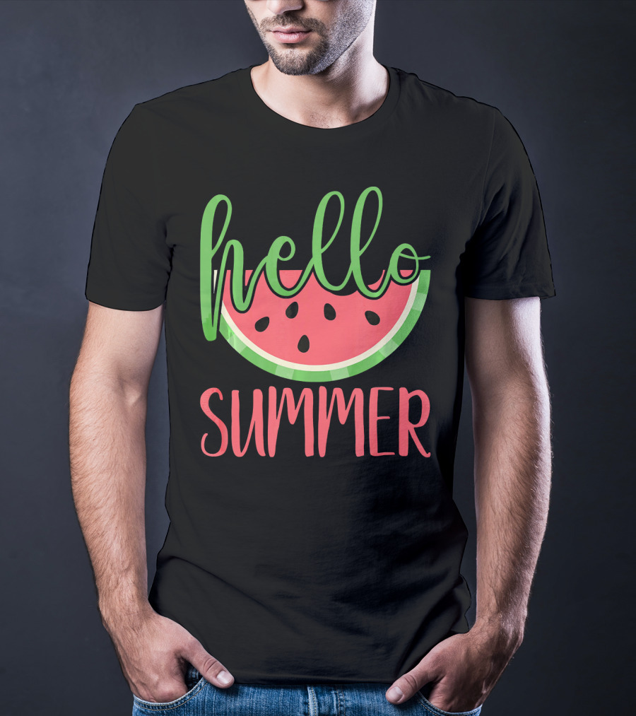 Hello Summer Watermelon Funny Melon Fruit T-Shirt
