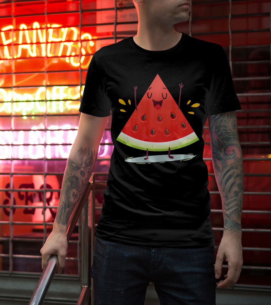 Happy Dancing Watermelon Slice With Joyful Seeds T-Shirt