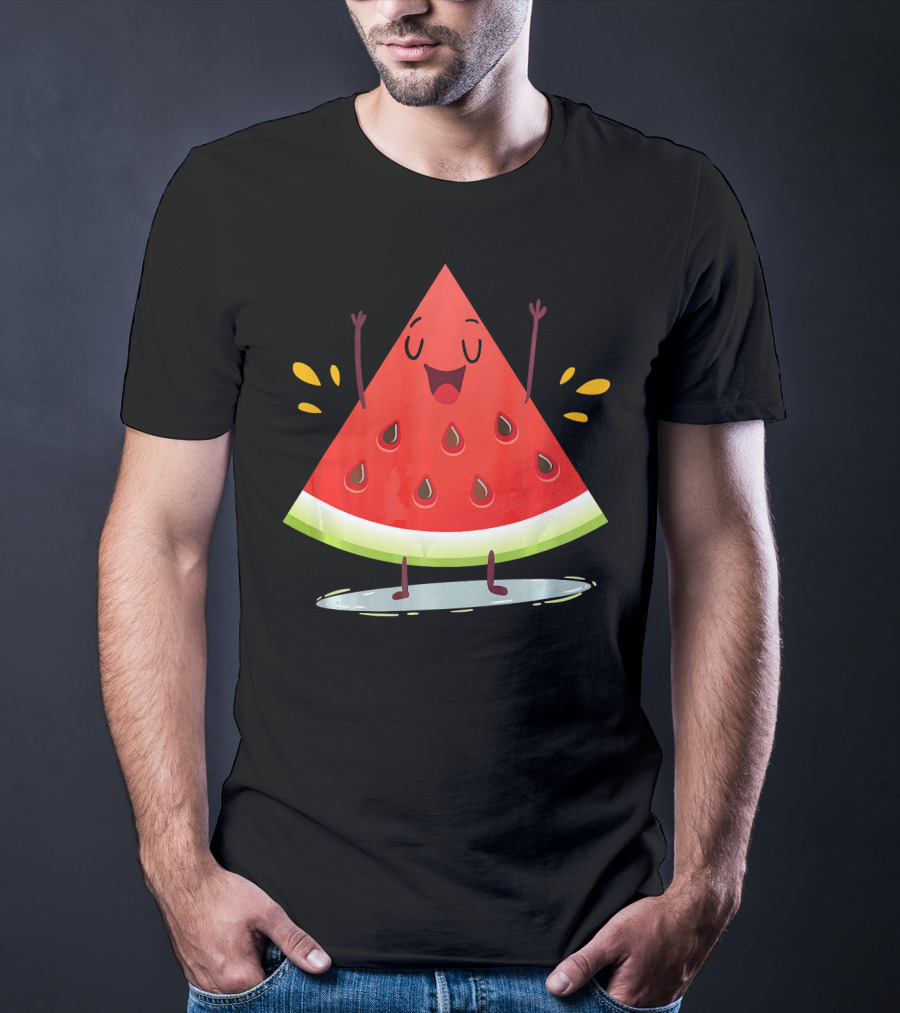 Happy Dancing Watermelon Slice With Joyful Seeds T-Shirt