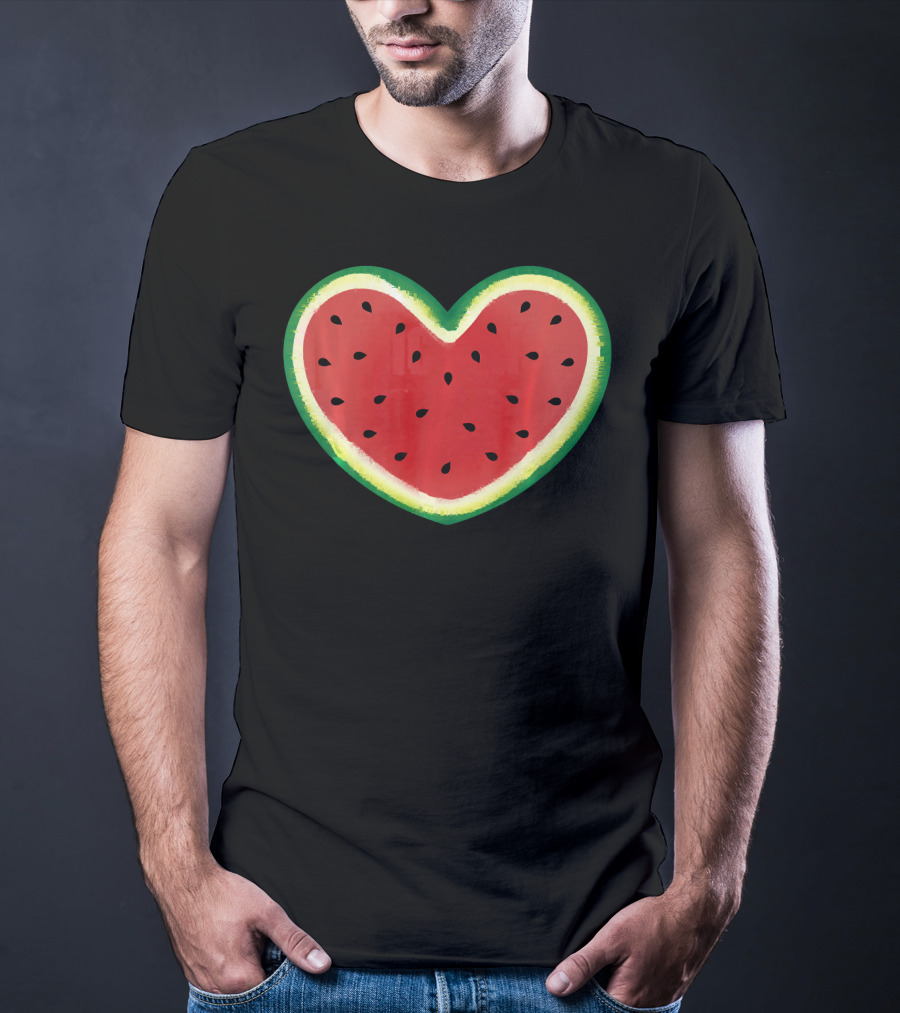 Watermelon Heart Summer Picnic I Love T-Shirt