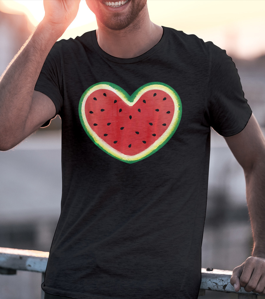 Watermelon Heart Summer Picnic I Love T-Shirt