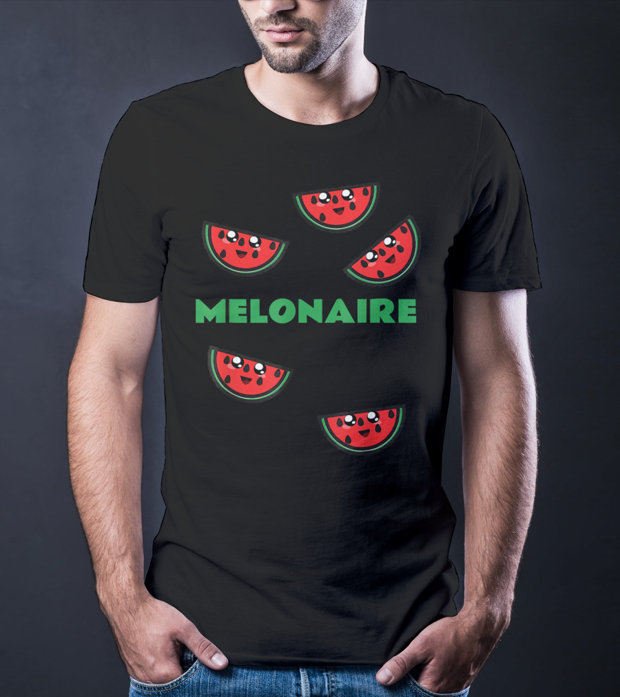 Melonaire Cute Watermelon Smile Faces Pun T-Shirt