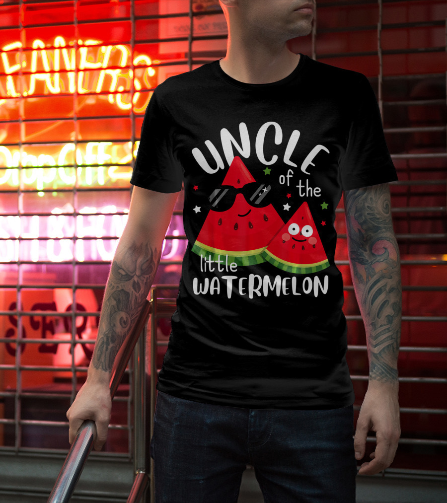 Uncle Of The Little Watermelon With Sunglasses Summer T-Shirt