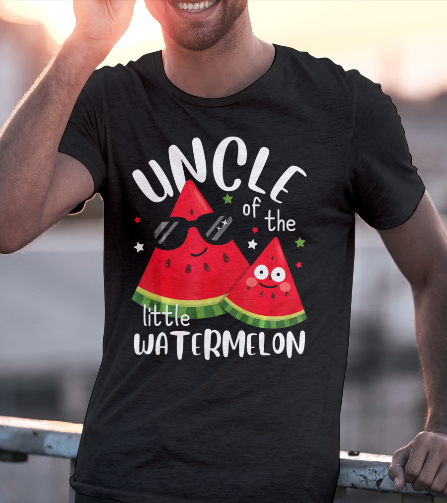 Uncle Of The Little Watermelon With Sunglasses Summer T-Shirt