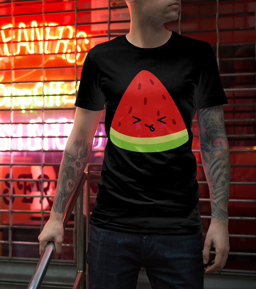 Kevin The Watermelon Cute Smiley Face T-Shirt