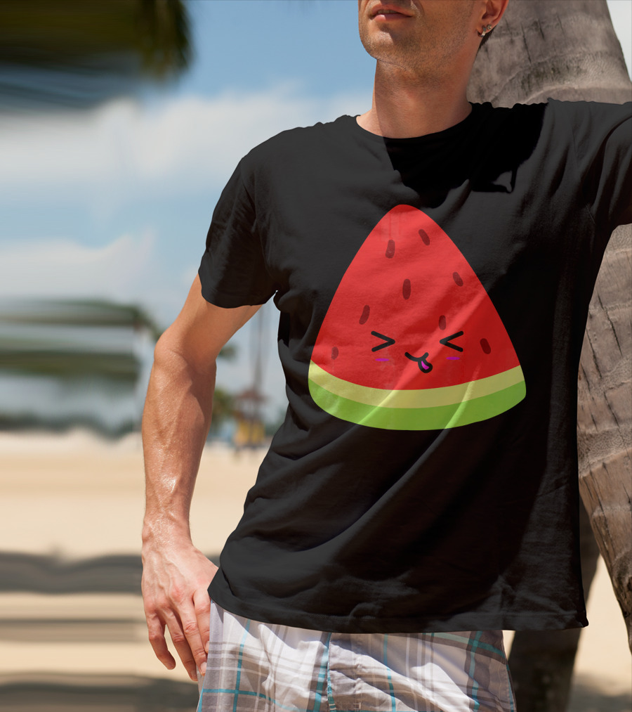 Kevin The Watermelon Cute Smiley Face T-Shirt