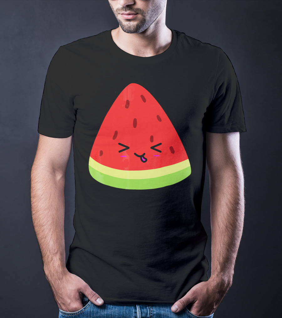Kevin The Watermelon Cute Smiley Face T-Shirt