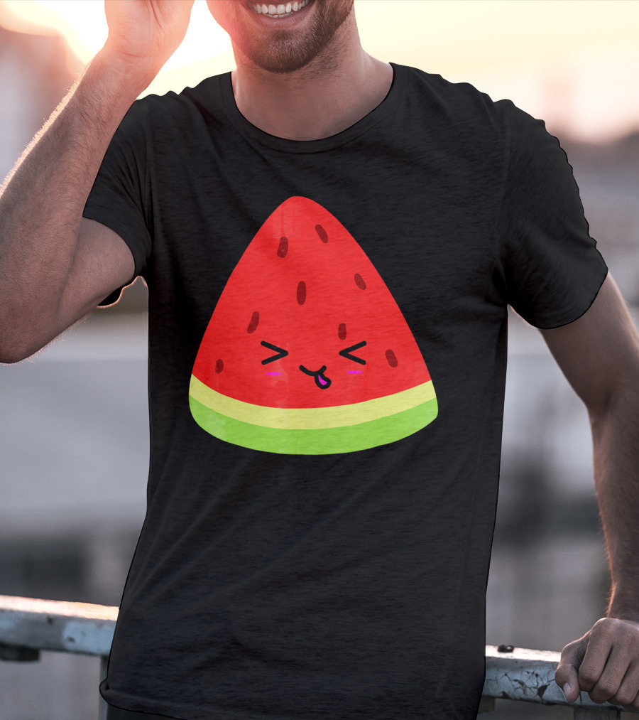 Kevin The Watermelon Cute Smiley Face T-Shirt