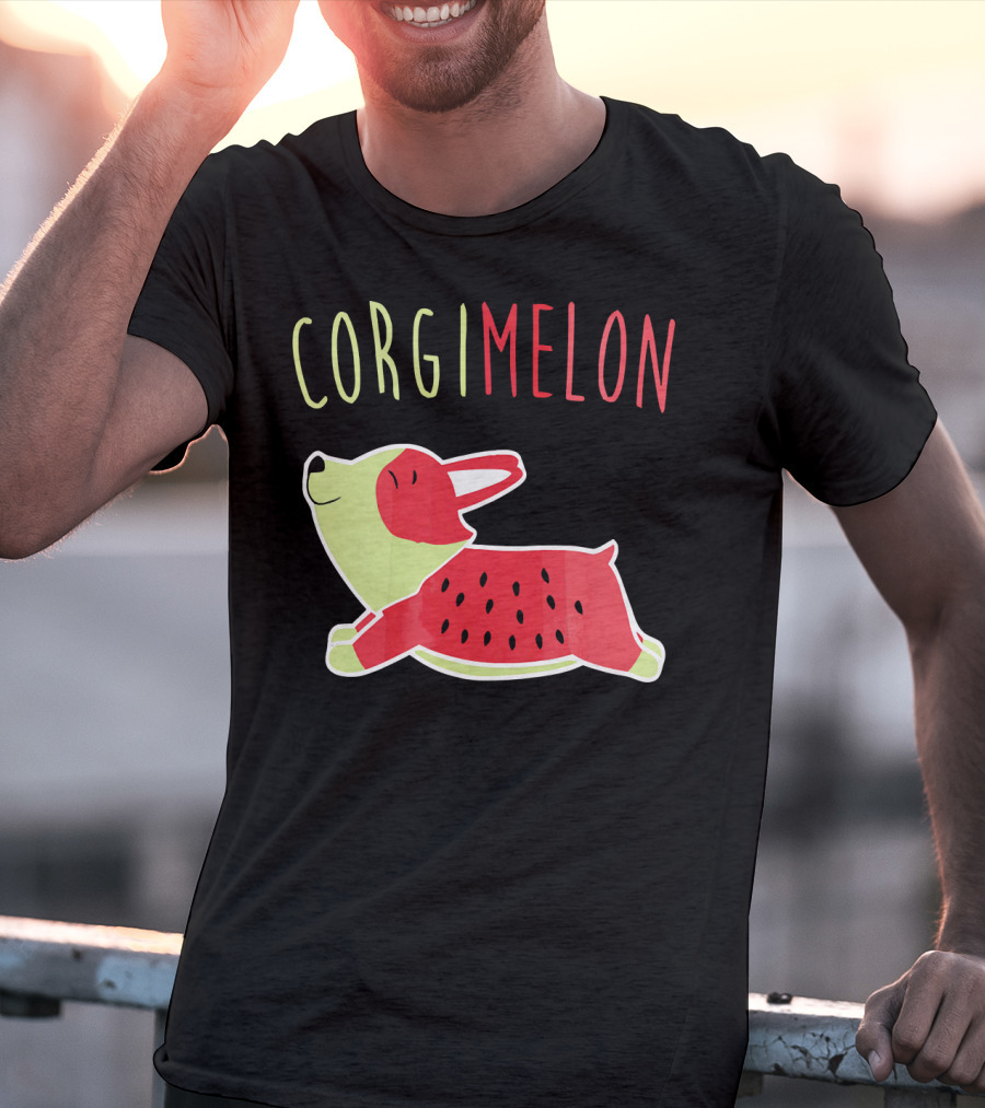 Corgimelon Funny Corgi Dog Plus Watermelon T-Shirt