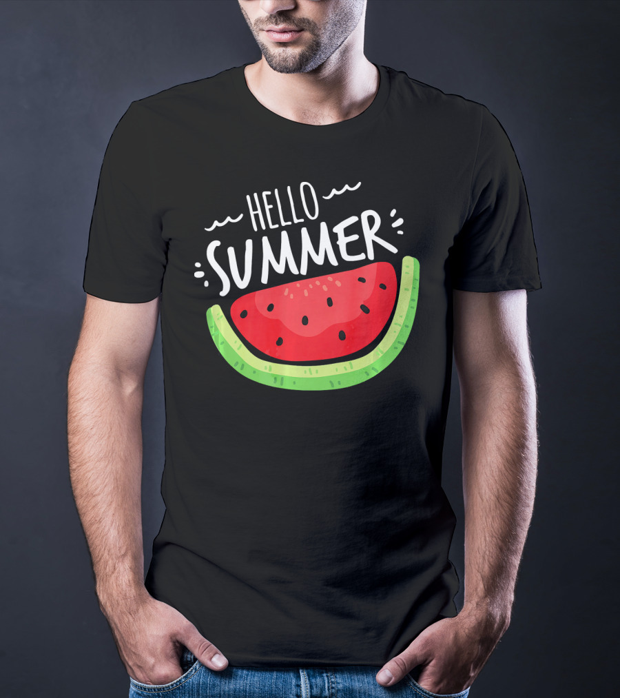 Hello Summer Watermelon Funny Summer T-Shirt