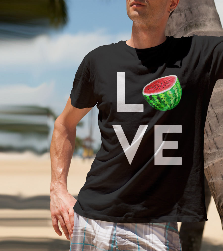 LOVE Watermelon I Love Watermelon Funny Vegan T-Shirt