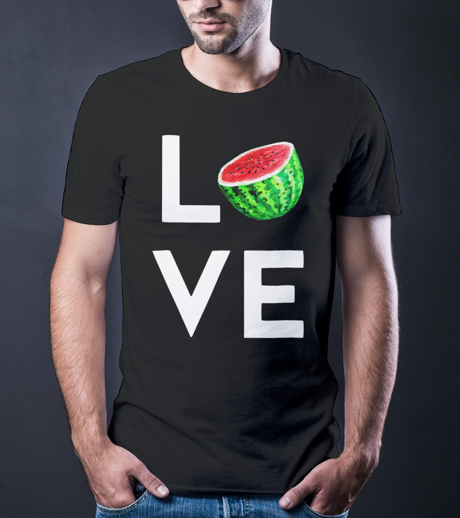 LOVE Watermelon I Love Watermelon Funny Vegan T-Shirt