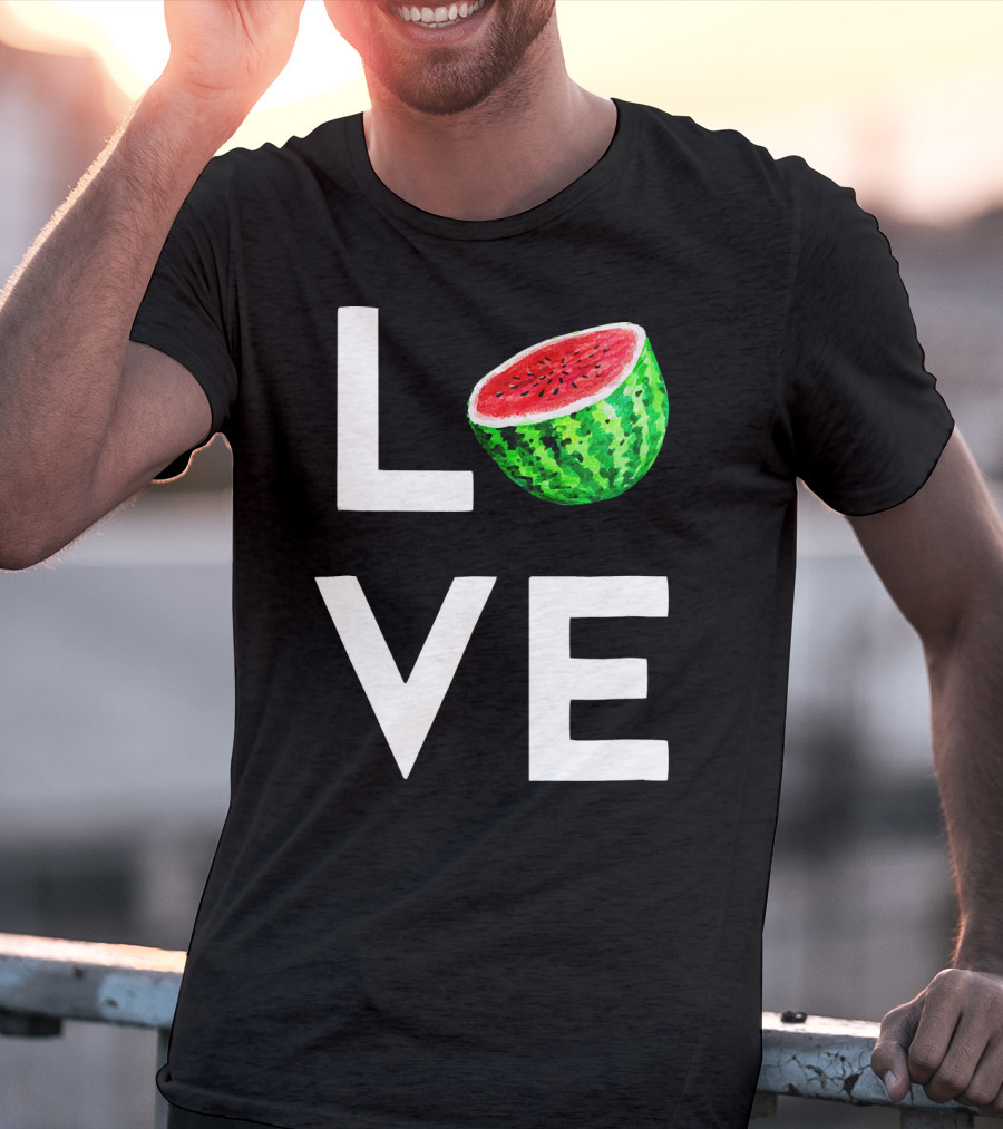 LOVE Watermelon I Love Watermelon Funny Vegan T-Shirt