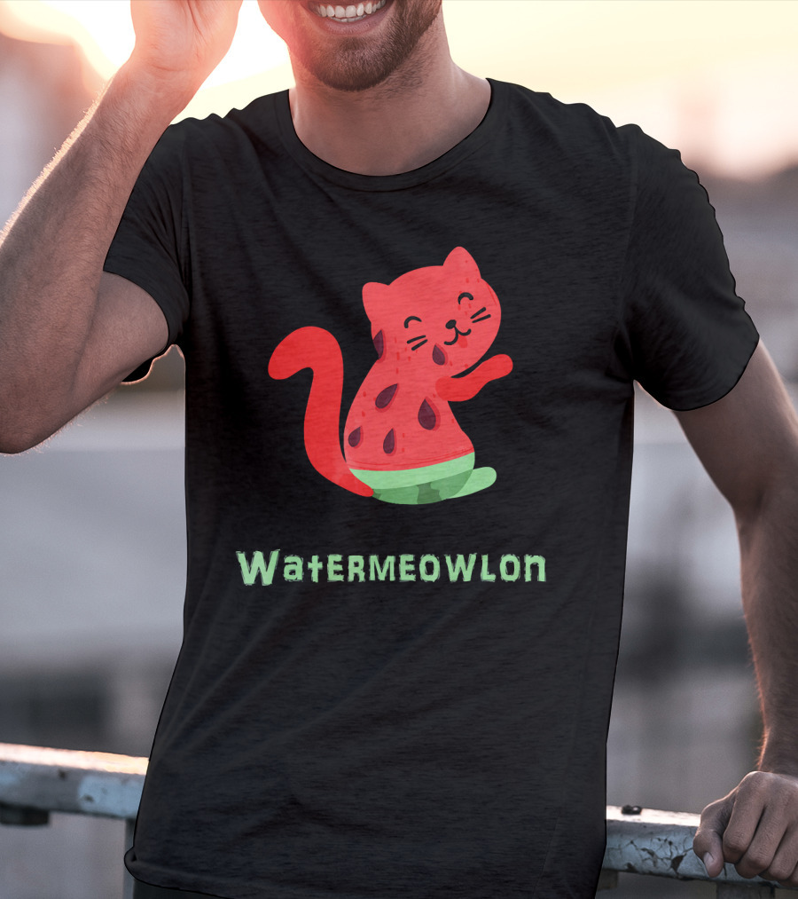 Watermeowlon Funny Cat Watermelon Cute T-Shirt