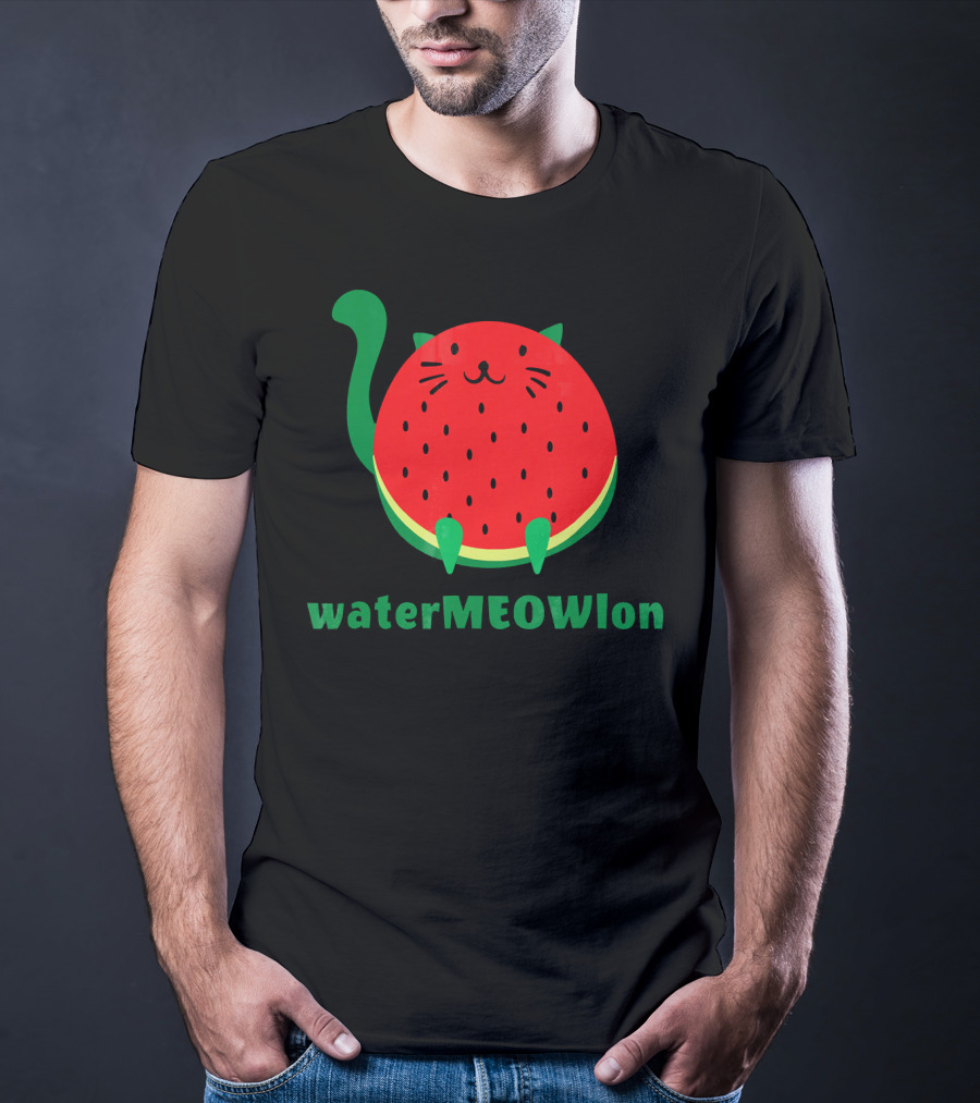 Watermeowlon Funny Cat Watermelon T-Shirt