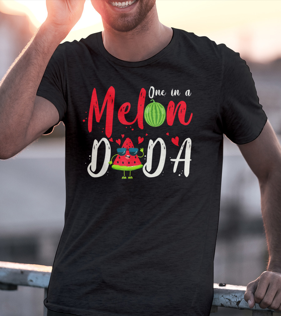 One In A Melon Dada Watermelon Cartoon Hearts T-Shirt