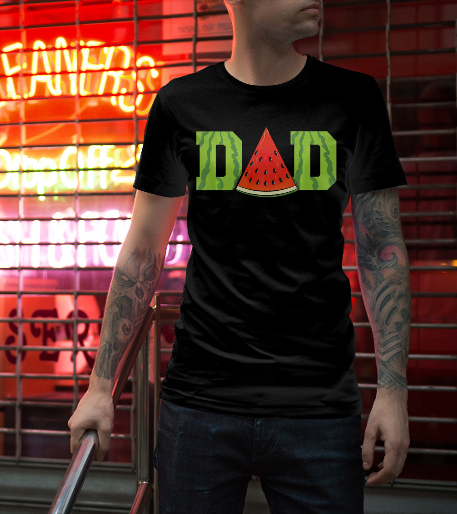 Dad Watermelon Funny Melon Summer Fruit Father's Day T-Shirt