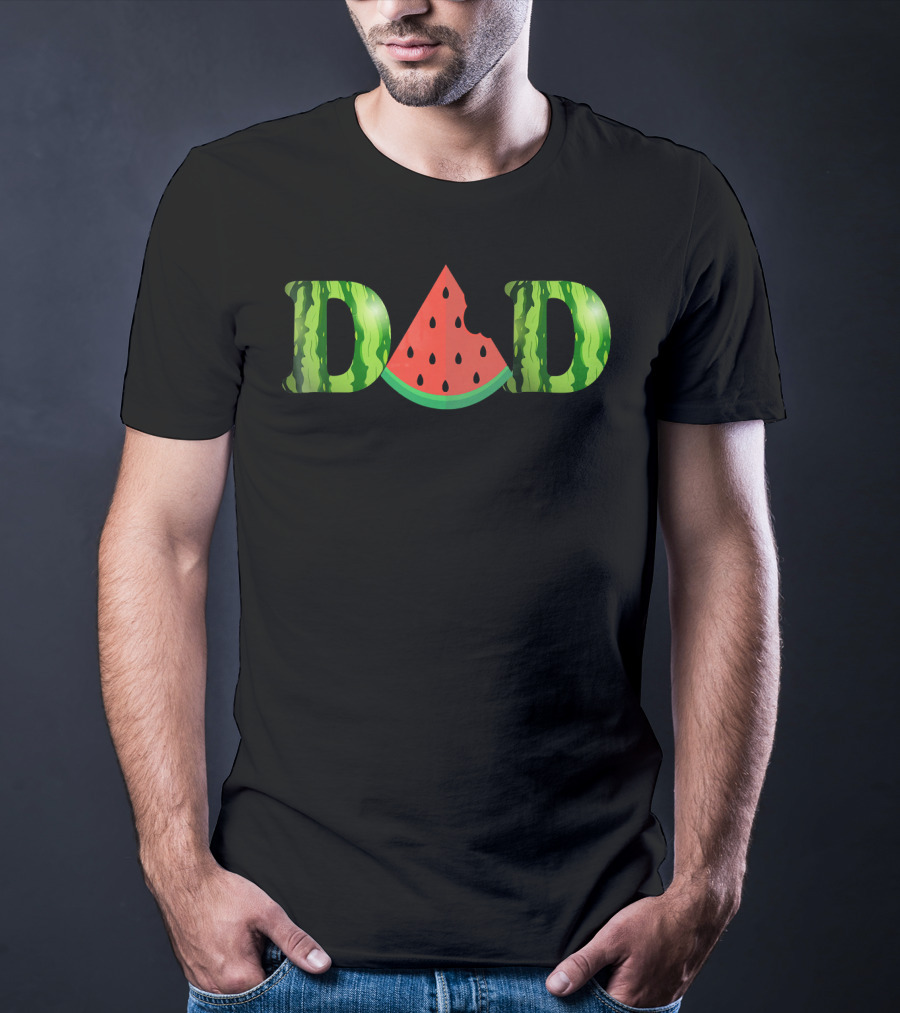 Watermelon Dad Letters With Slice T-Shirt