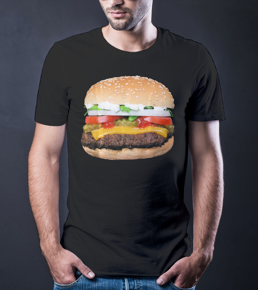 Burger Cheeseburger Matching With Fries Duo Delight T-Shirt