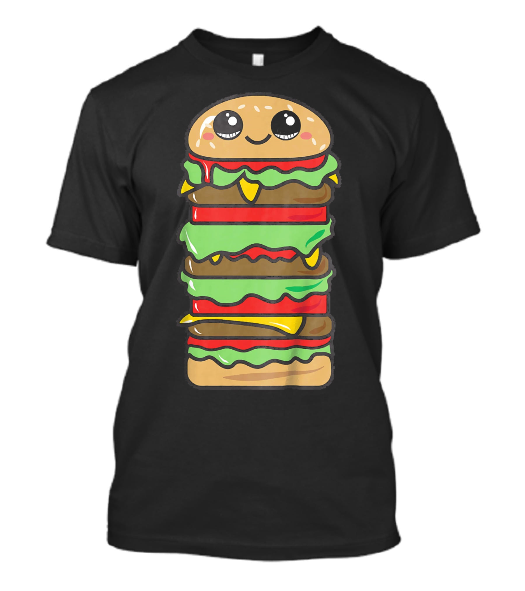 Kids Funny Kawaii Hamburger Burger Eat Food Boy T-Shirt