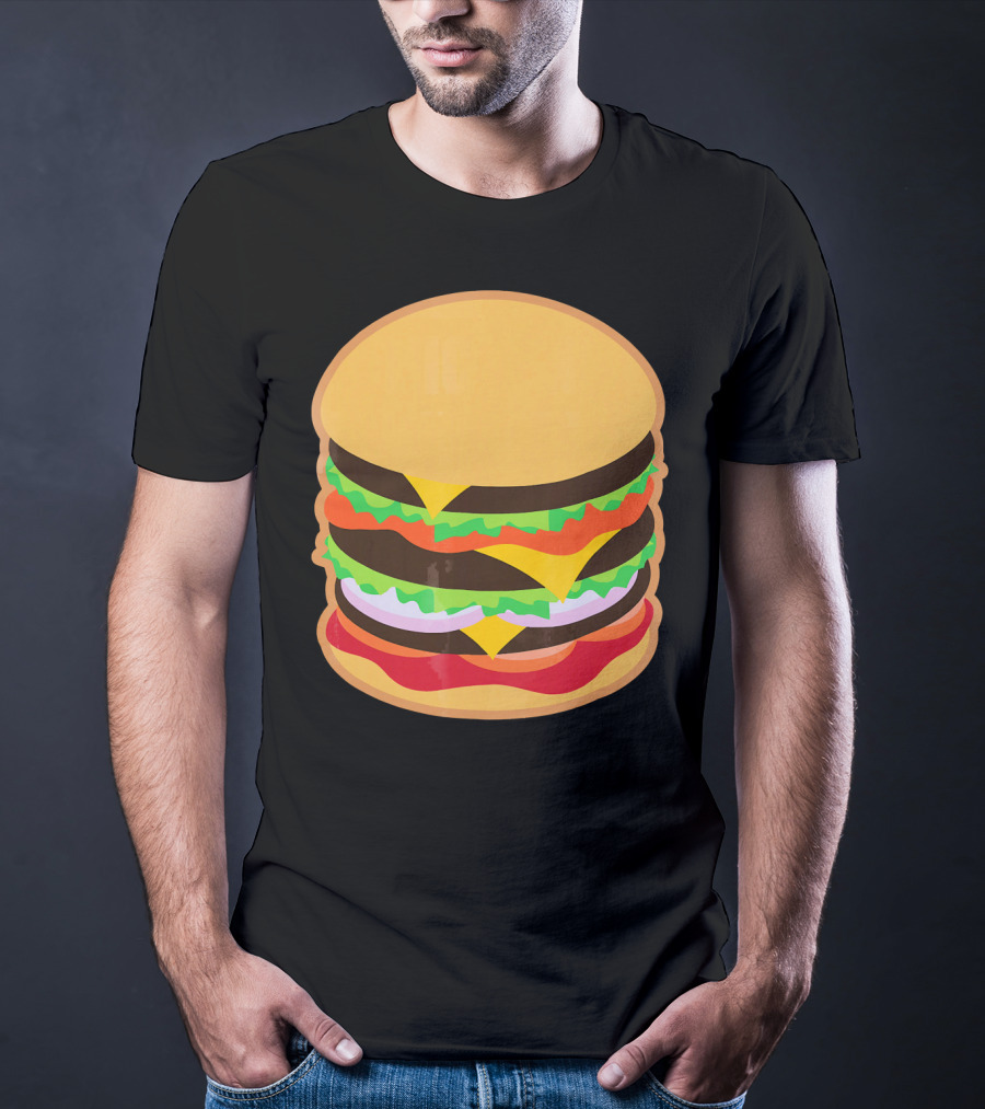 Funny Hamburger Barbecue BBQ Griller Double Cheeseburger T-Shirt