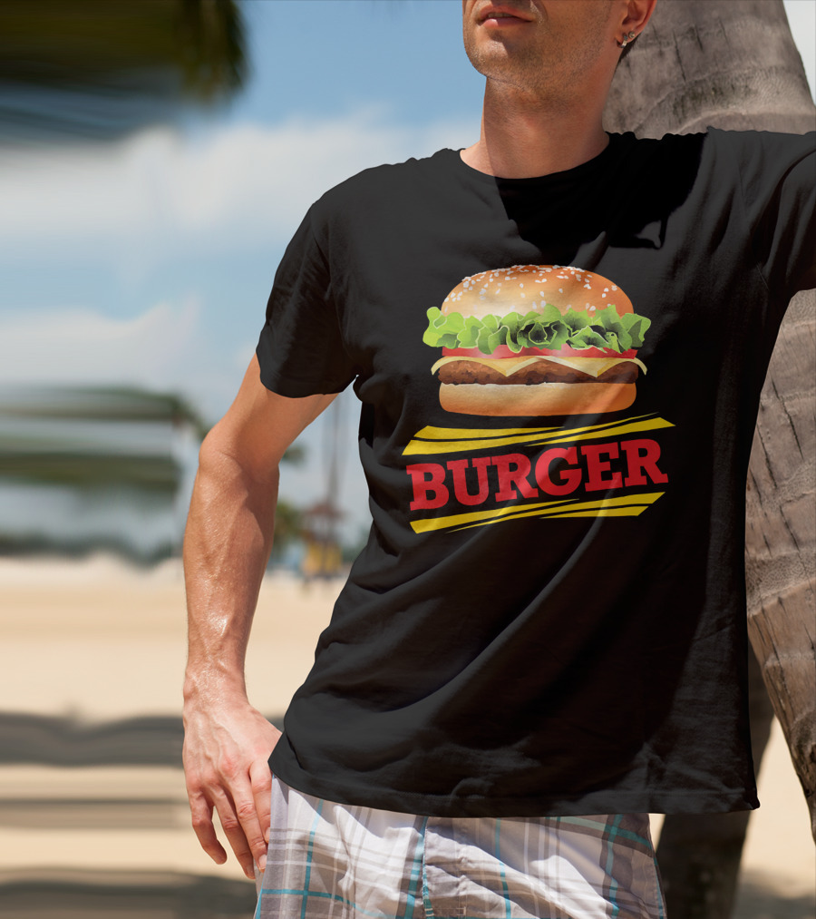 BURGER Cheeseburger Lettuce Meat Tomato Cheese Bun T-Shirt