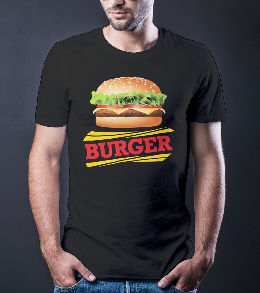 BURGER Cheeseburger Lettuce Meat Tomato Cheese Bun T-Shirt
