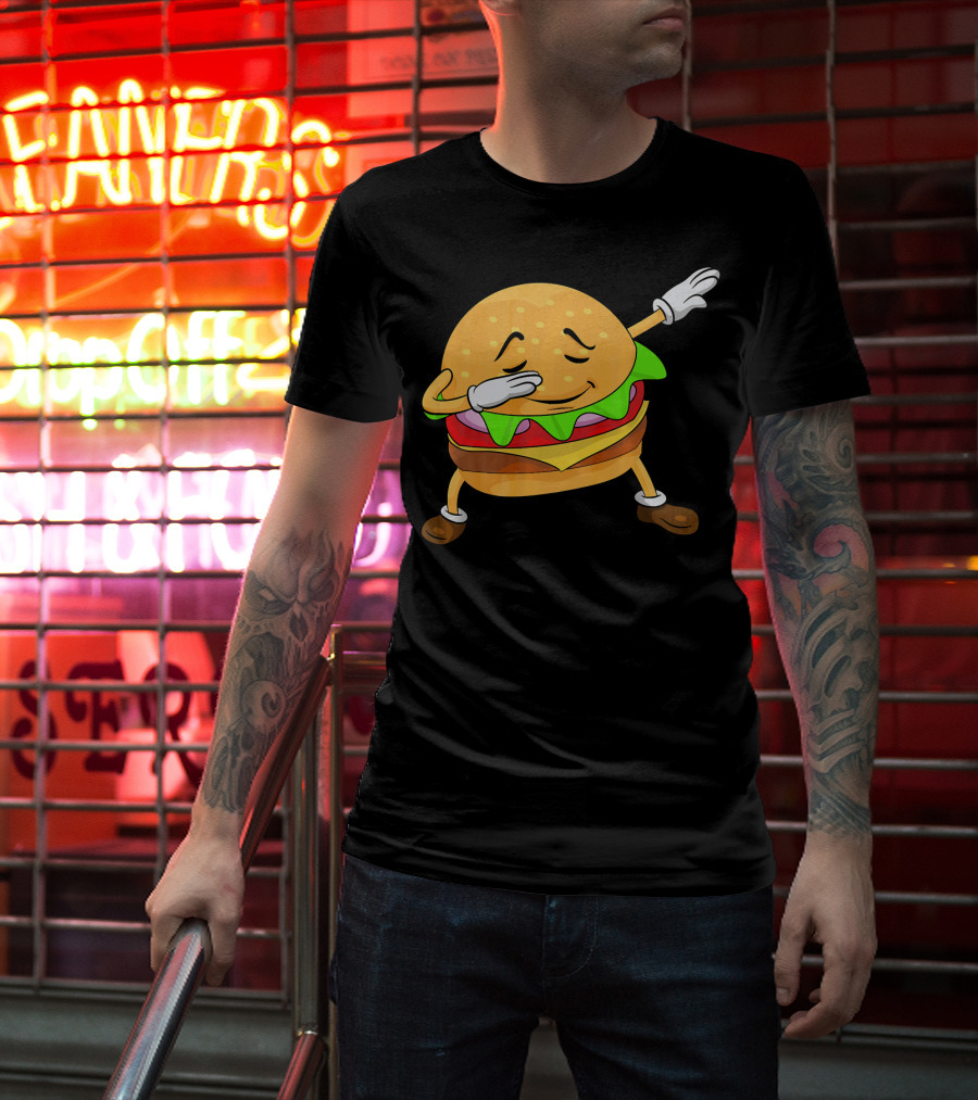 Burger Dabbing Dance Cheese Lettuce Tomato T-Shirt