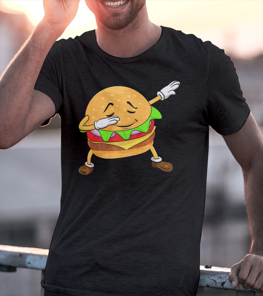 Burger Dabbing Dance Cheese Lettuce Tomato T-Shirt