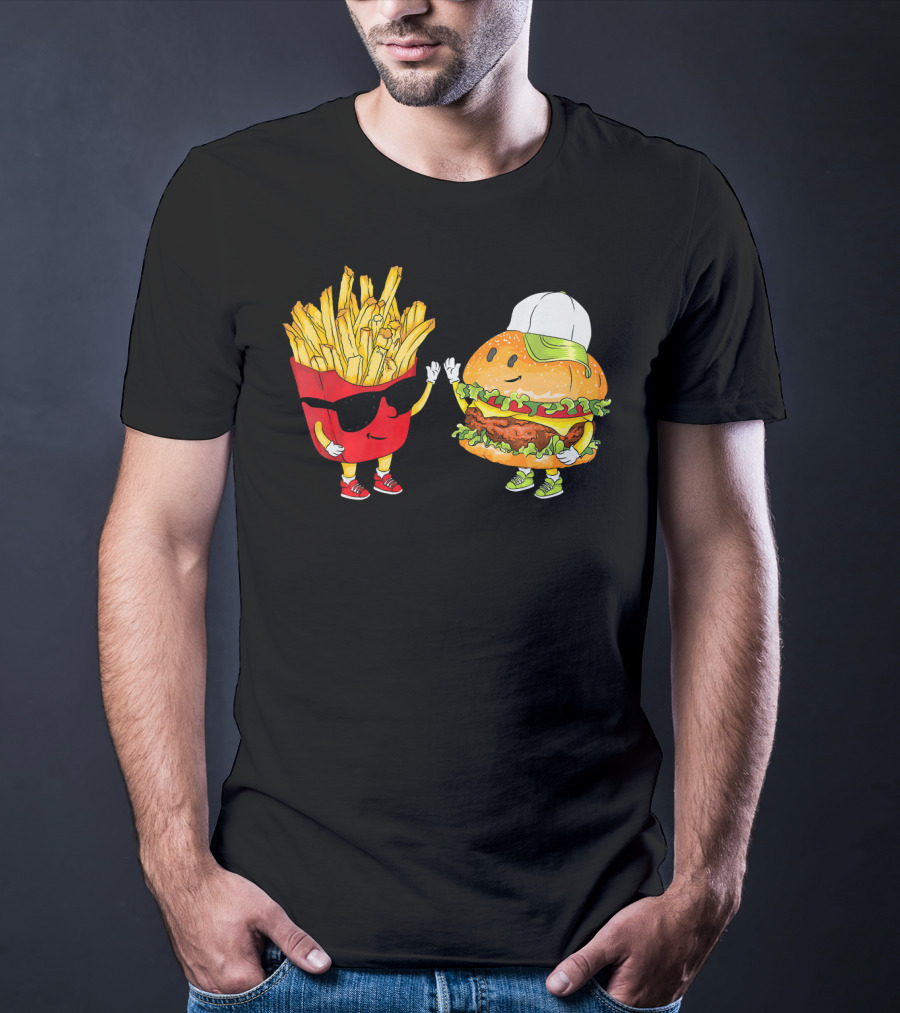 Hamburger Fries High Five Cool Fun Combo T-Shirt