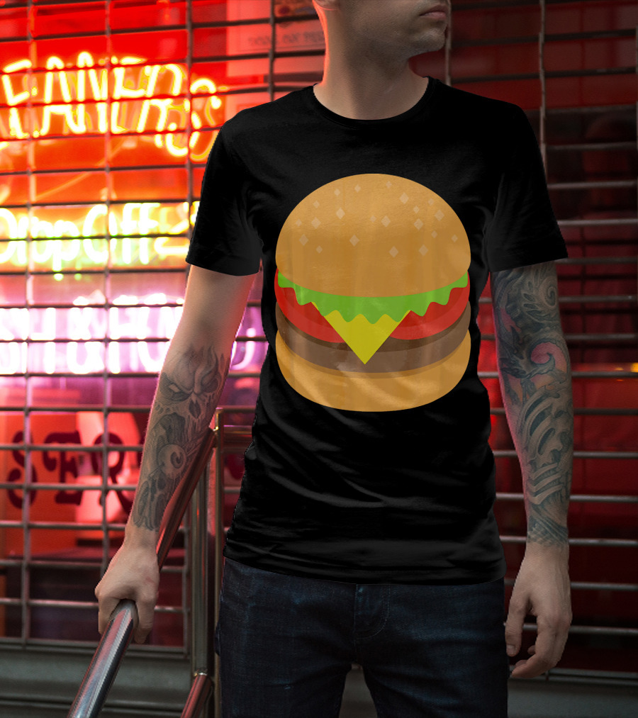 Emoji Hamburger Cheeseburger Lettuce Tomato Cheese Burger T-Shirt