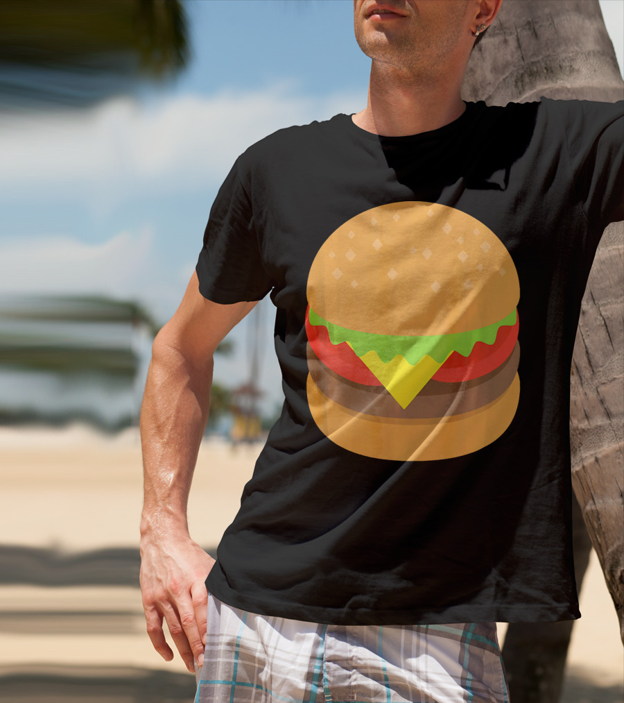 Emoji Hamburger Cheeseburger Lettuce Tomato Cheese Burger T-Shirt