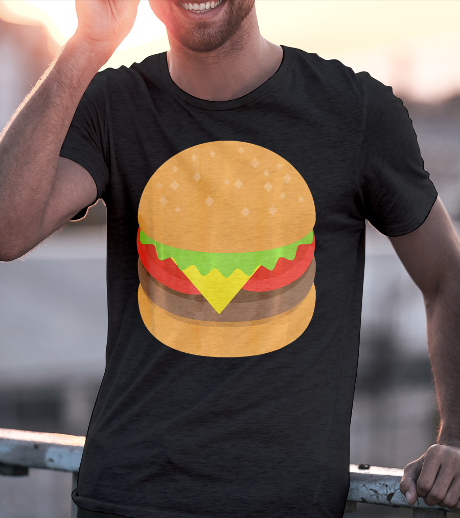Emoji Hamburger Cheeseburger Lettuce Tomato Cheese Burger T-Shirt