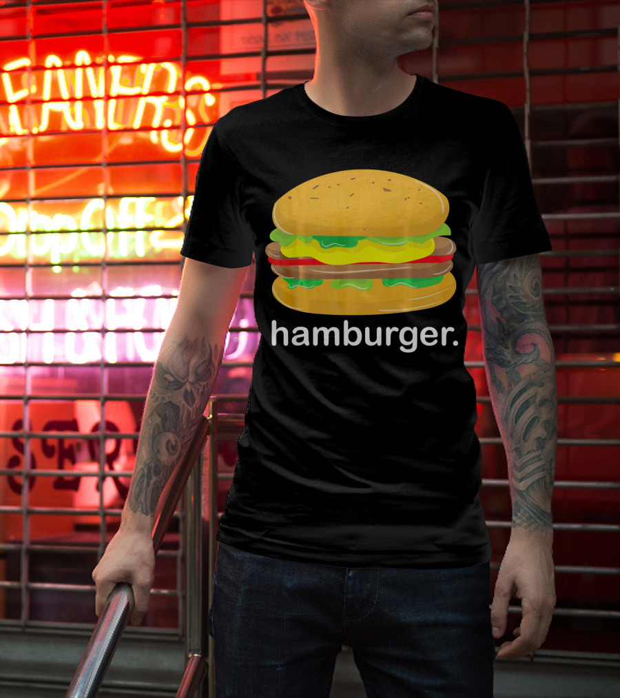 Funny Hamburger Meme Burger Cartoon Cheeseburger T-Shirt