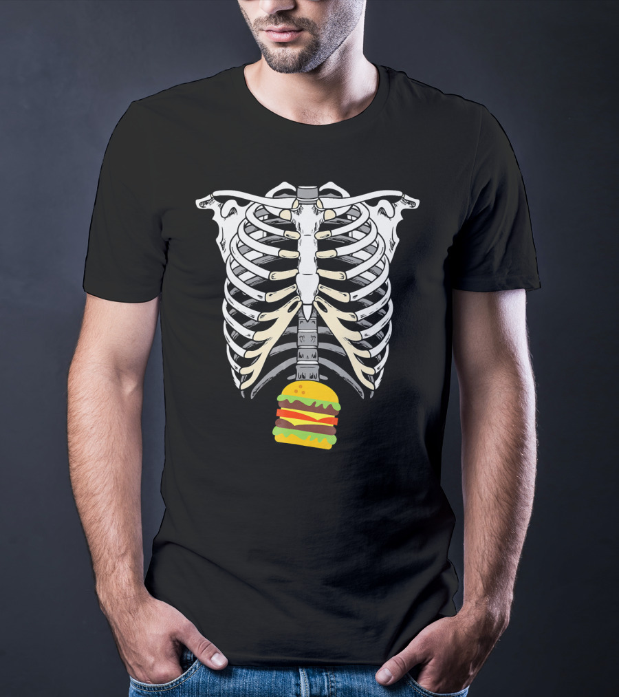 Skeleton X Ray Hamburger Ribcage T-Shirt