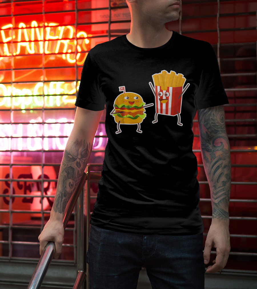 Hamburger And French Fries Happy Dance Duo T-Shirt