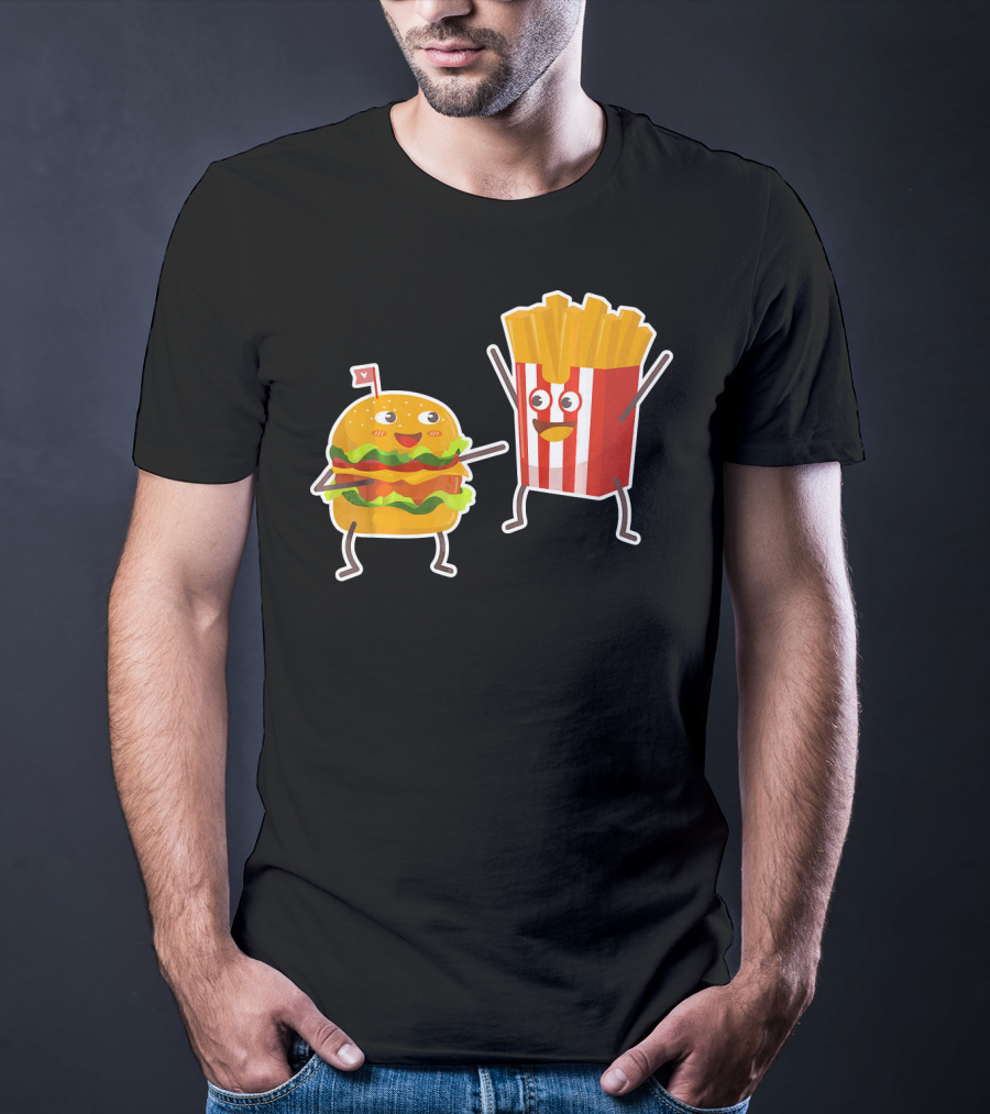 Hamburger And French Fries Happy Dance Duo T-Shirt