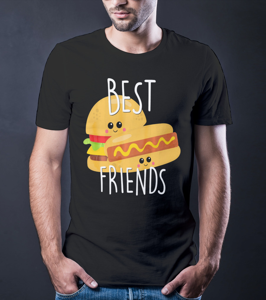 Best Friends Hot Dog And Burger Matching Duo T-Shirt