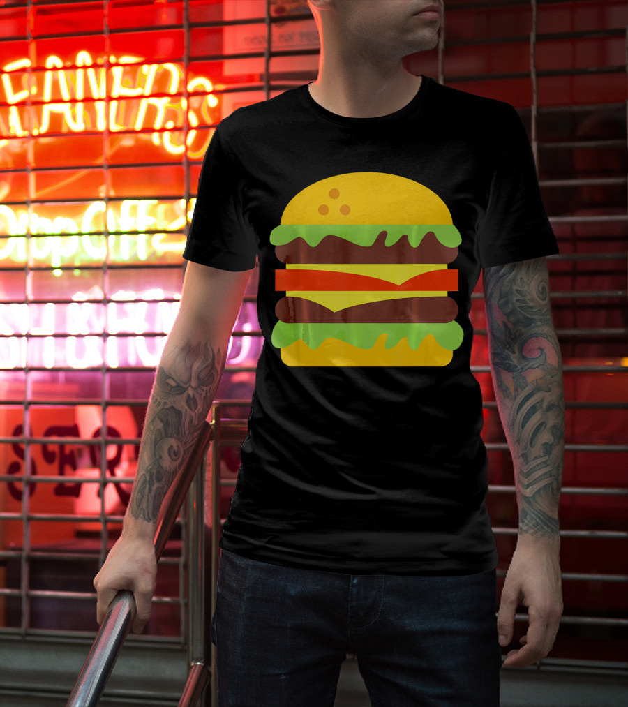 Cheeseburger Icon Hamburger With Cheese Classic Stack T-Shirt