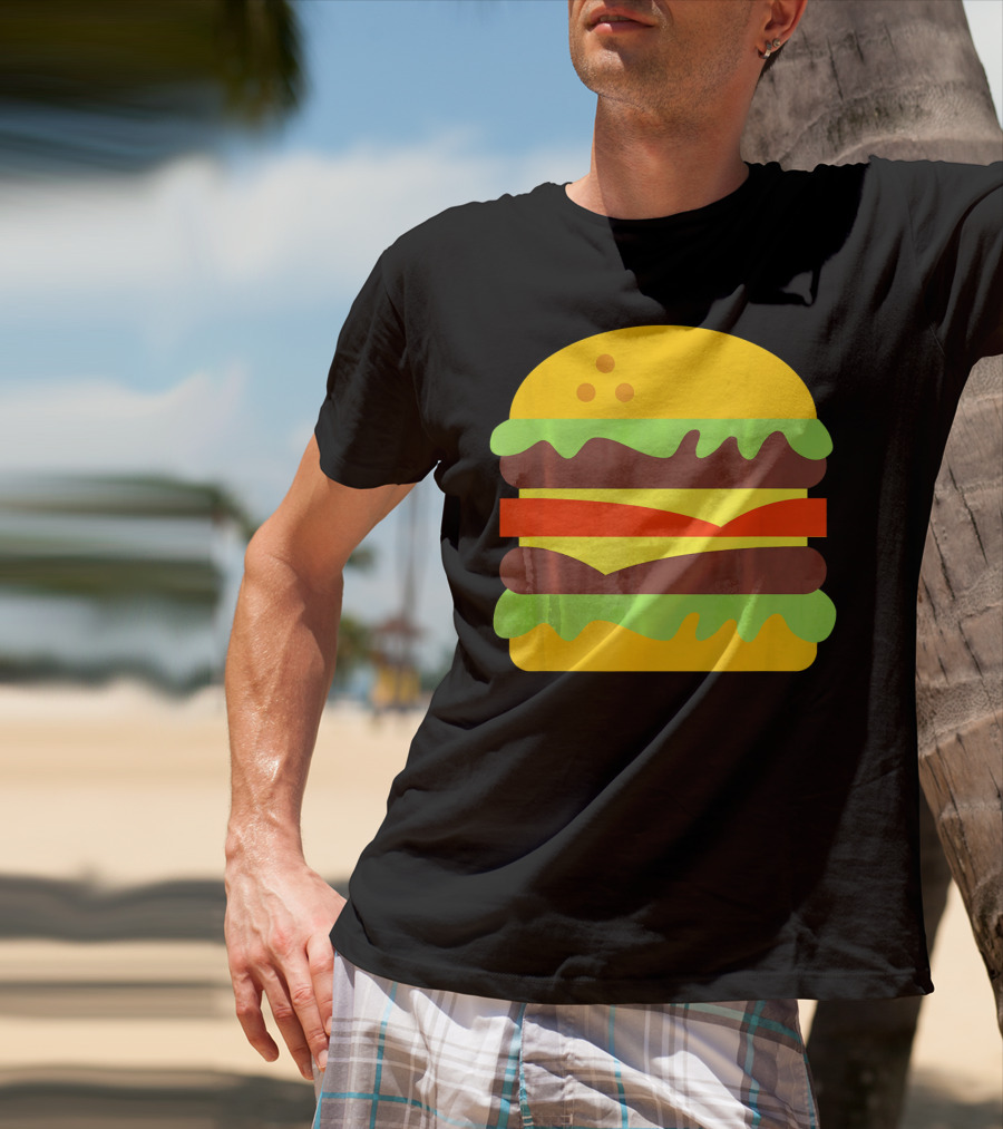 Cheeseburger Icon Hamburger With Cheese Classic Stack T-Shirt