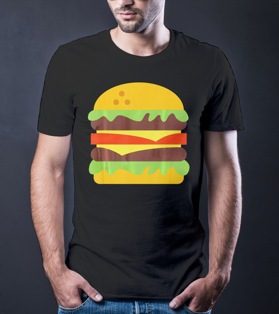 Cheeseburger Icon Hamburger With Cheese Classic Stack T-Shirt