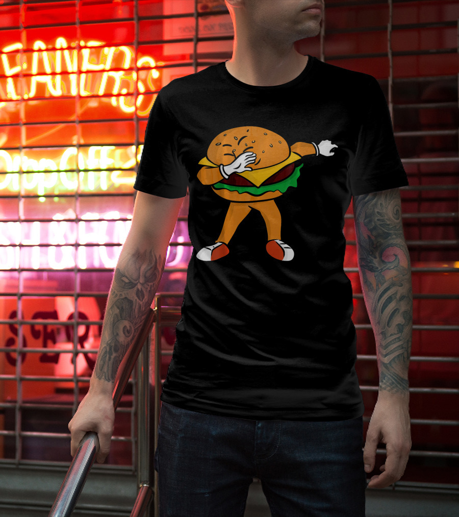 Dabbing Cheeseburger Character Dance T-Shirt