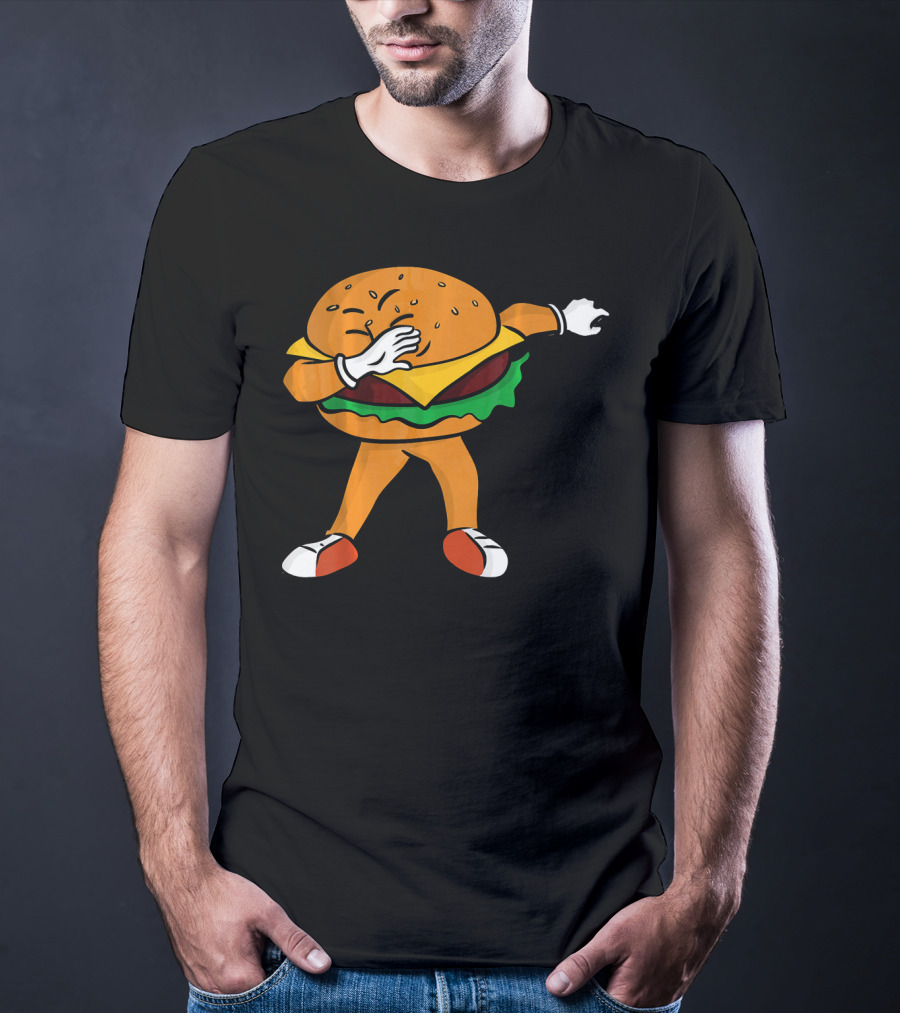 Dabbing Cheeseburger Character Dance T-Shirt