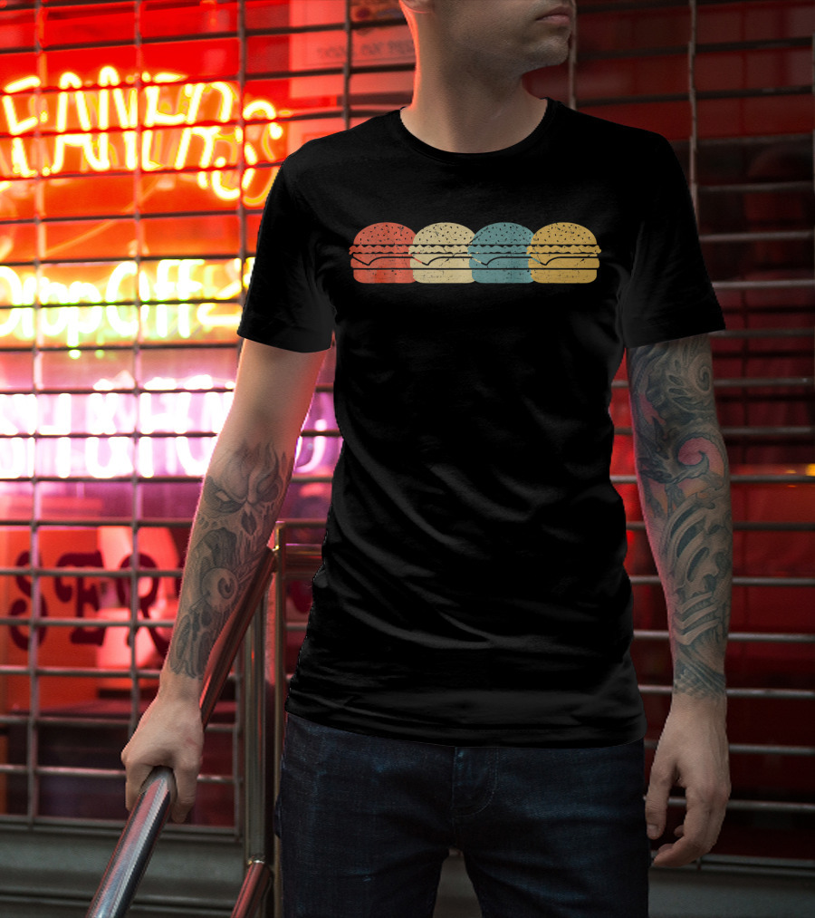 Vintage Retro Hamburger Pop Art Cool Ham T-Shirt