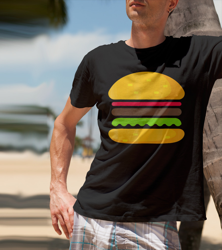 Minimalist Hamburger Layers Striped T-Shirt
