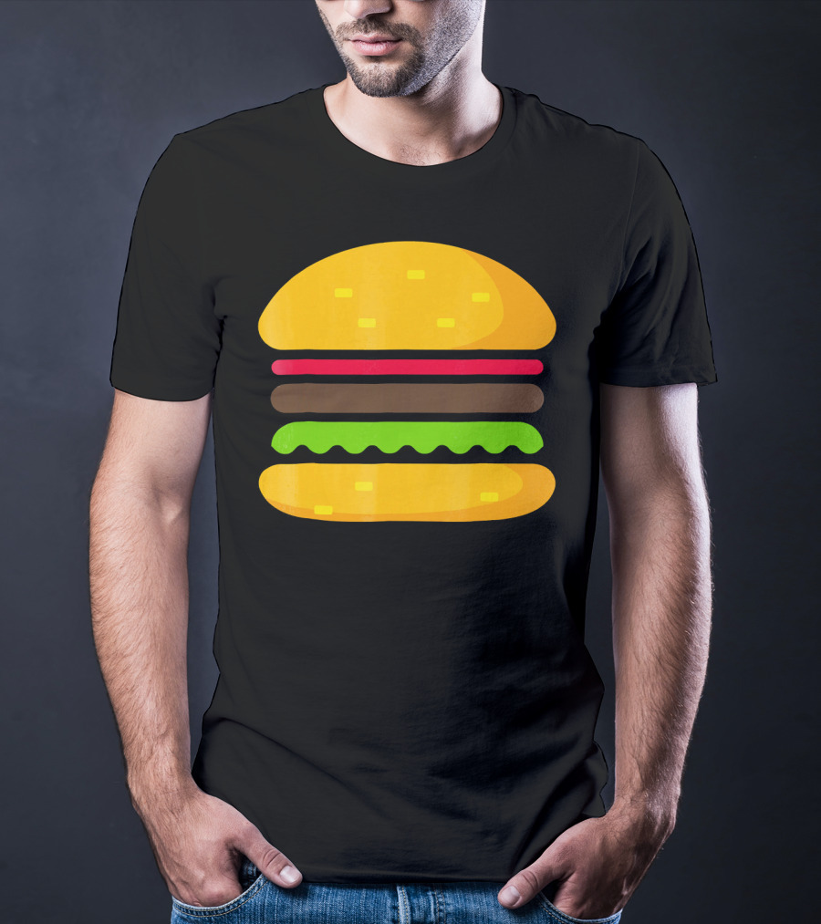 Minimalist Hamburger Layers Striped T-Shirt