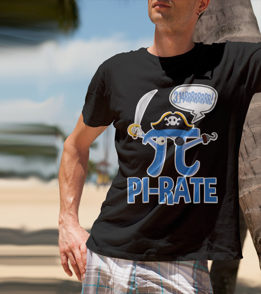 Pi-Rate 3.14rrrrr Pirate Happy Pi Day Math T-Shirt
