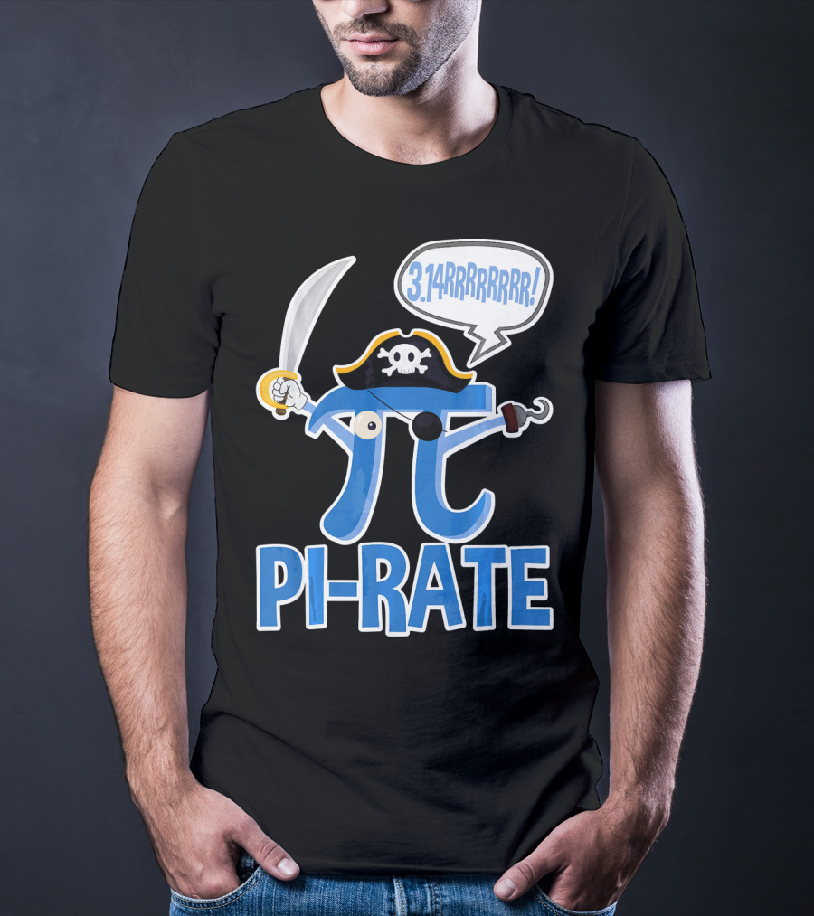 Pi-Rate 3.14rrrrr Pirate Happy Pi Day Math T-Shirt