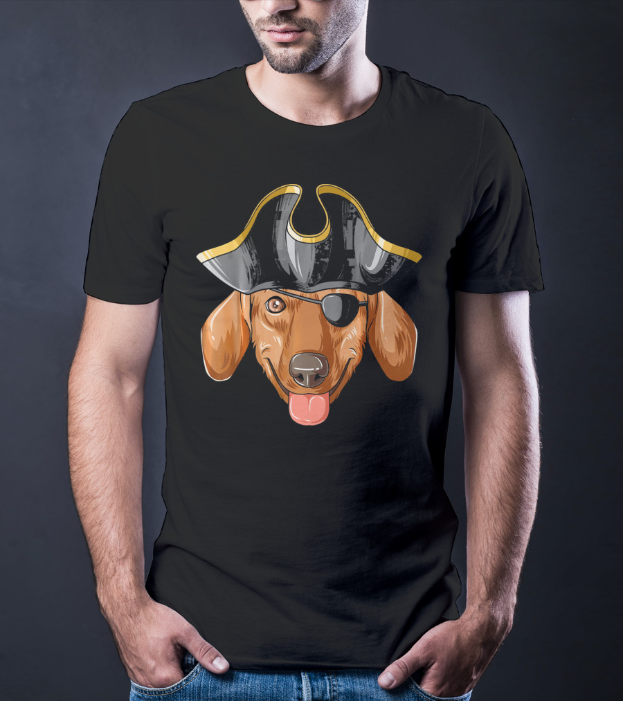 Pirate Dachshund With Pirates Hat And Eye Patch T-Shirt