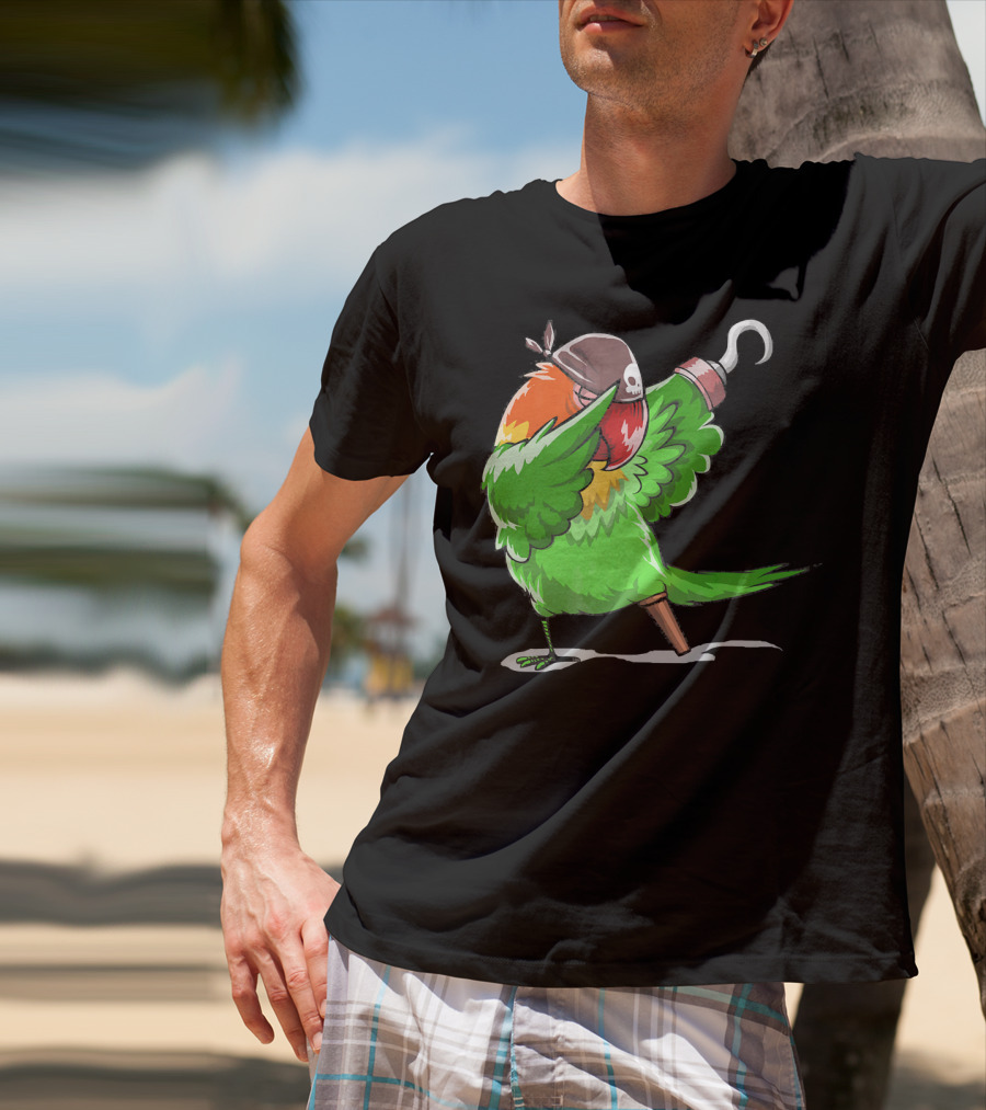 Gasparilla Pirate Parrot Dabbing With Peg Leg And Hook T-Shirt